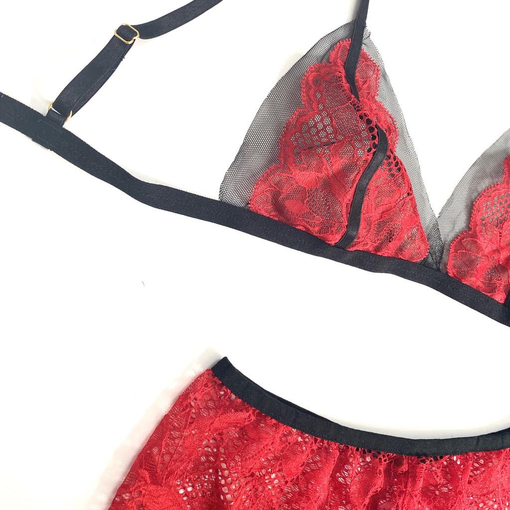 HISEXY B94 Set Đồ Lót Bralette Ren Thiết Kế Gọng Mỏng Kiểu quần V
