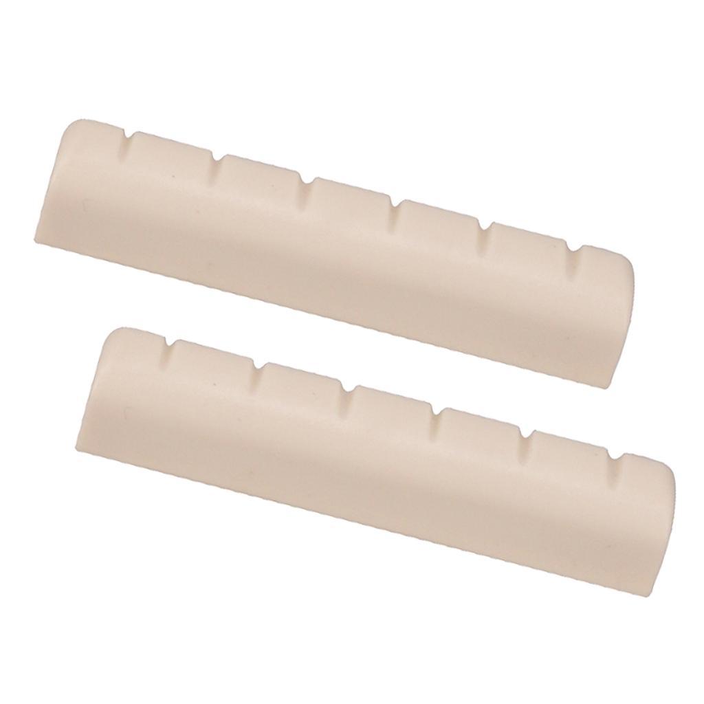 2 Pcs Guitar Slotted Nut For Classcial 6 String Guitar Parts Beige Color