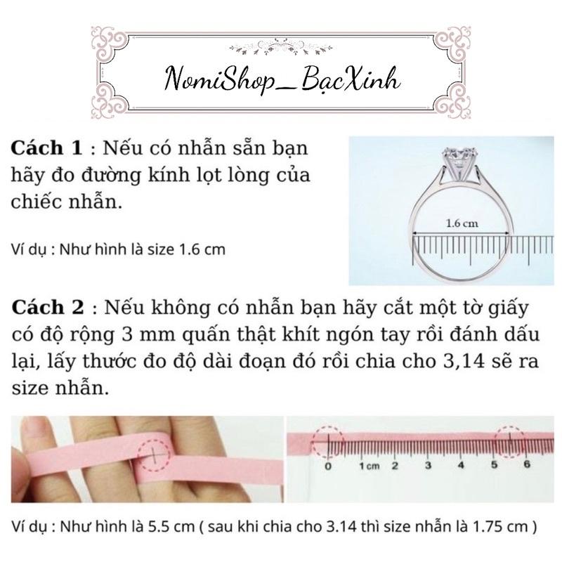 Nhẫn Bạc cầu đá 8ly, Điểm đá nhỏ li ti tạo điểm nhấn cho nhẫn long lanh nhẹ nhàng xinh xắn - Shop Bạc Nomi