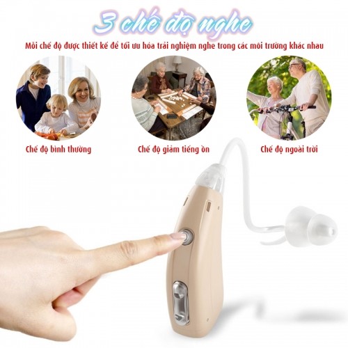 Máy trợ thính không dây pin sạc Axon A-318 - Tặng kèm hộp đựng máy, có bộ lọc tiếng ồn