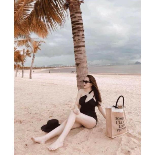 freeship Bikini liền đen lệch vai siêu đẹp mới nhất ( Ảnh chụp thật 100%)