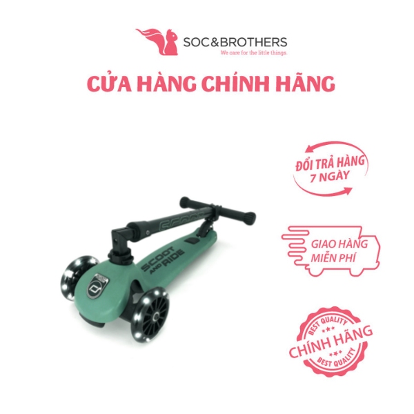 Xe scooter trẻ em Scoot and Ride Highwaykick 3 LED màu Forest