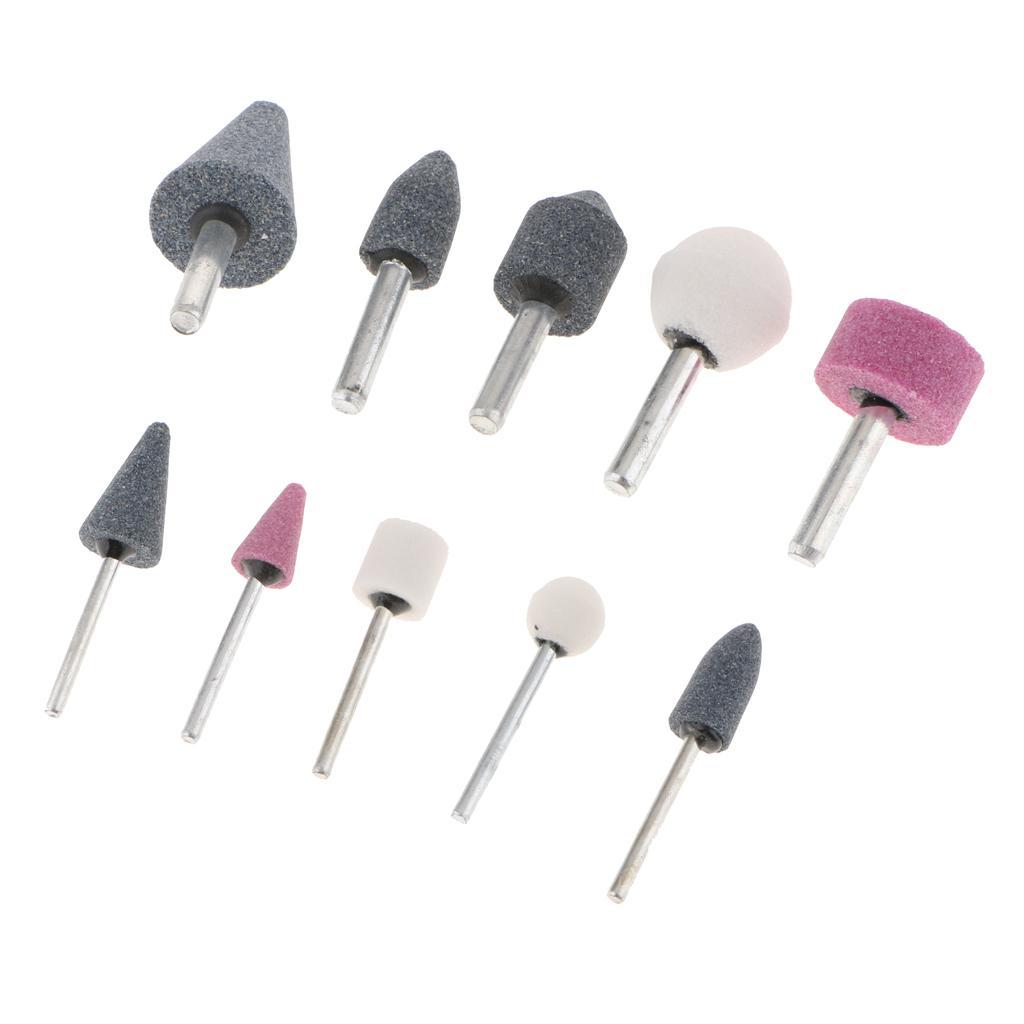 10x 6mm Cylindrical Electric Nail Drill Bits Polishing Grinding Head