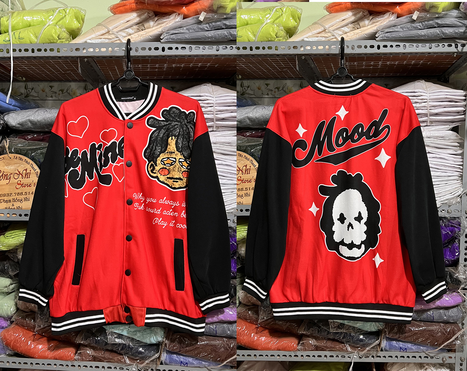 Áo Khoác Bomber Bemine Mood Ulzzang Unisex Dáng Rộng Nam Nữ - MM