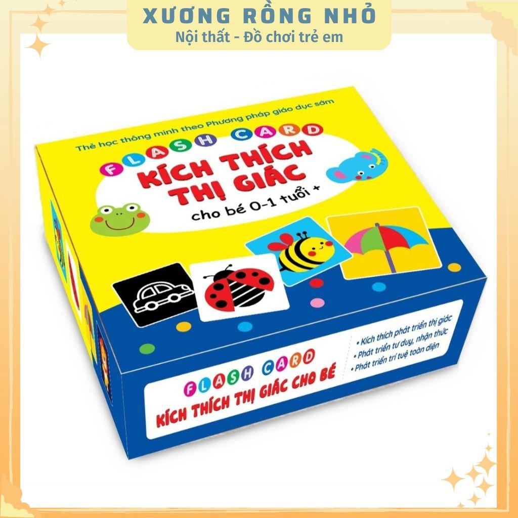 Trọn bộ Flash Card thẻ kích thích thị giác cho trẻ sơ sinh 0-1 tuổi, thẻ thị giác đen trắng, Flashcard Glenn Doman