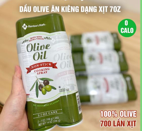 Set 2 chai Dầu oliu ăn kiêng 0 Calo eat clean, keto, gymer Member's mark 198g - olive oil