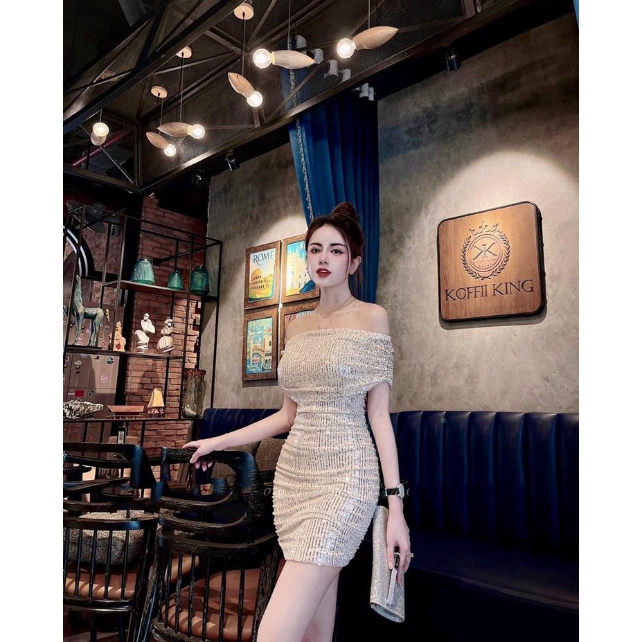 FREESHIP Đầm váy nữ body 2 lớp trễ vai 3 màu thời trang cao cấp duyên dáng gợi cảm DS
