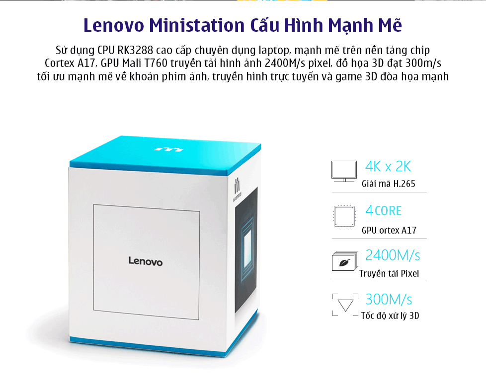 Android TV Box Lenovo Ministation Tặng Chuột Bay - Hàng Nhập Khẩu