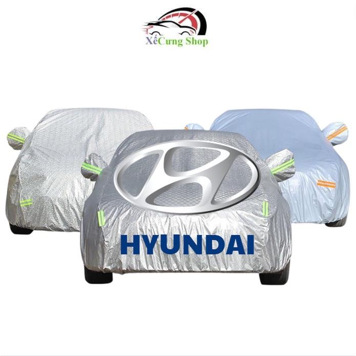 Bạt phủ ô tô Hyundai I10,Santafe,Accent,Kona,Tucson,Creta,Getz,...3 lớp chống xước,có khóa kéo cánh cửa