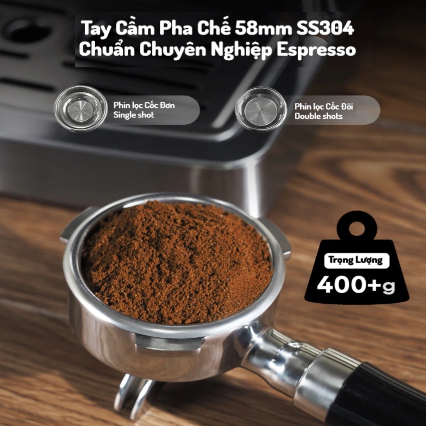 Máy pha cà phê Espresso chuyên nghiệp, thương hiệu Mỹ HiBREW cao cấp - H10A - HÀNG CHÍNH HÃNG