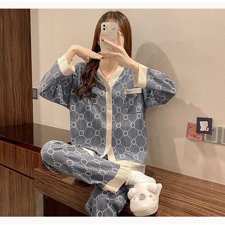 Bộ pyjama bầu mặc nhà thanh lịch BD205