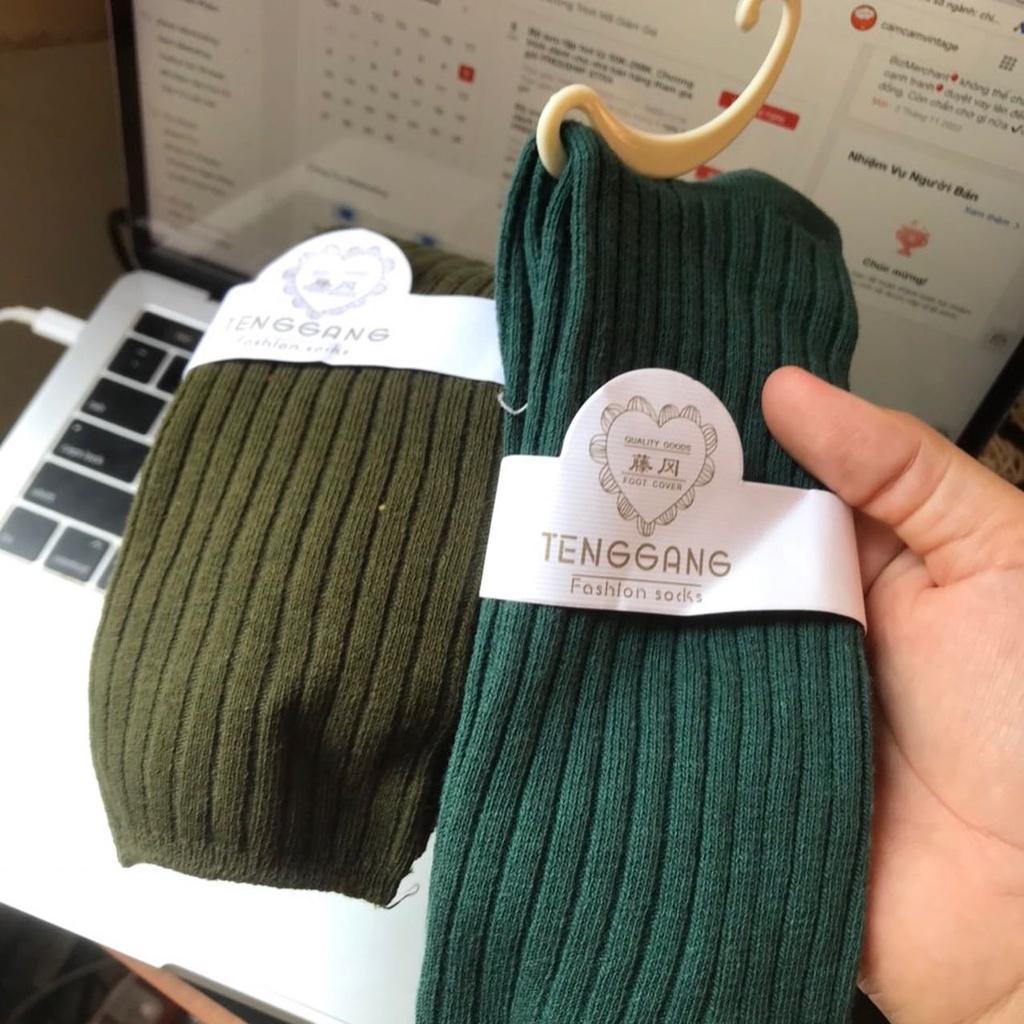 Tất Cao Cổ Nam Vớ Cao Cổ Nữ Vintage Thể Thao Gân - Cam Cam Vintage Tất Vớ Cổ Cao Nữ Vớ Cổ Cao Nam Cotton Cao Cấp
