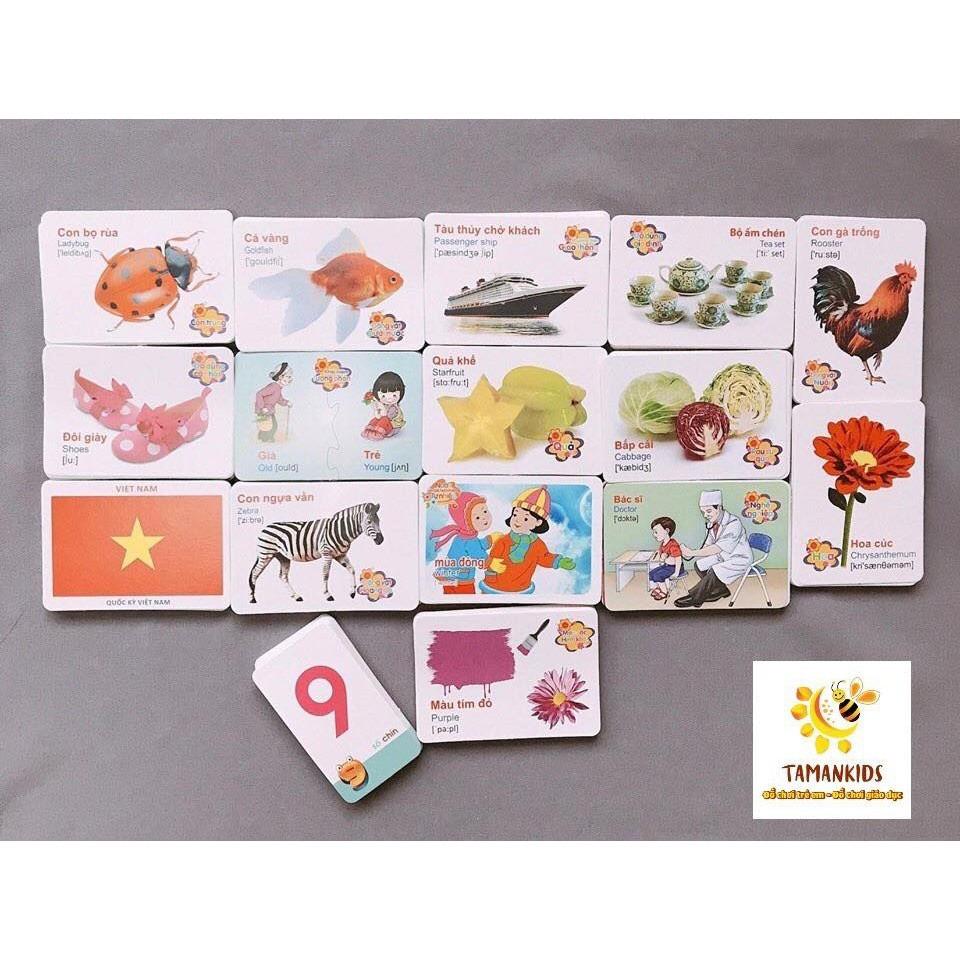 Bộ Thẻ Học Thông Minh Flashcards 16 Chủ Đề 416 Thẻ Học Song Ngữ Anh-Việt Giúp Bé Phát Triển Tư Duy