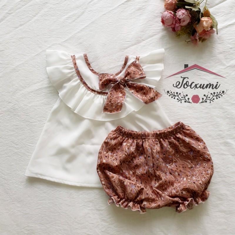 SET BỘ BÈO TRẮNG NƠ NÂU HOA NHÍ