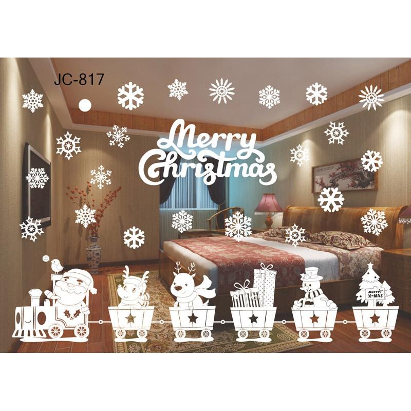 Decal trang trí giáng sinh noel 2022 trang trí trên mặt phẳng 120 x 80 cm