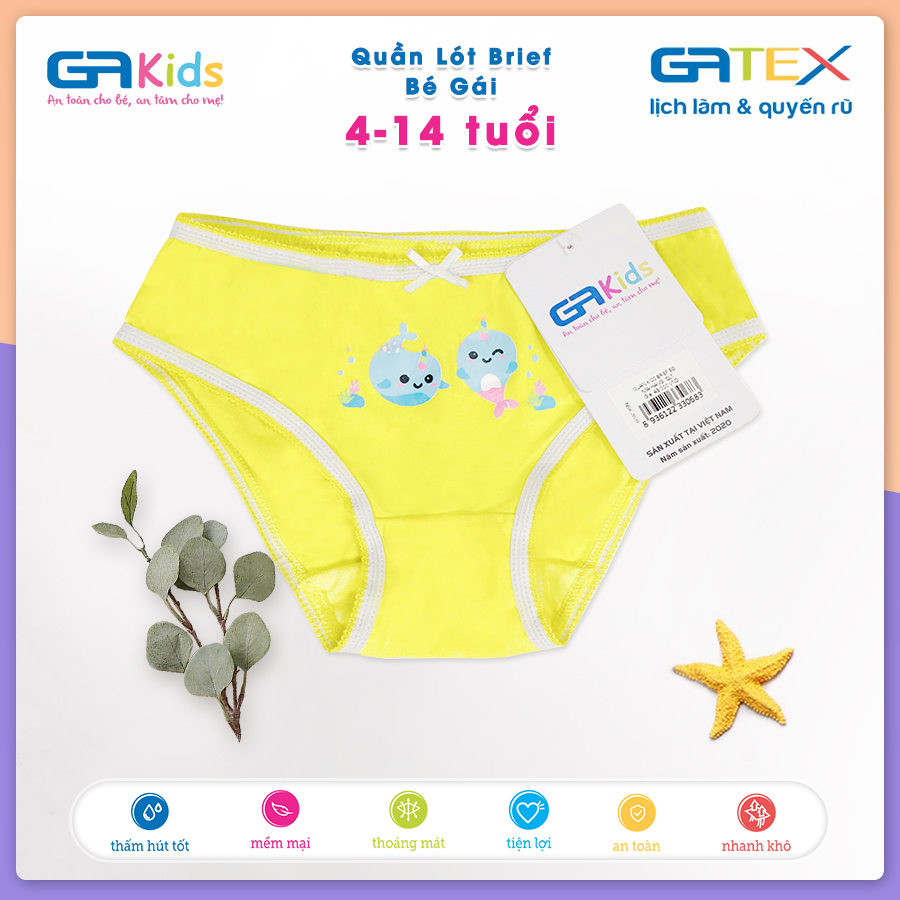 Set 3 Quần Lót Brief Cho Bé Gái GAKIDS - Cotton Cao Cấp, Sự dễ thương và thoải mái