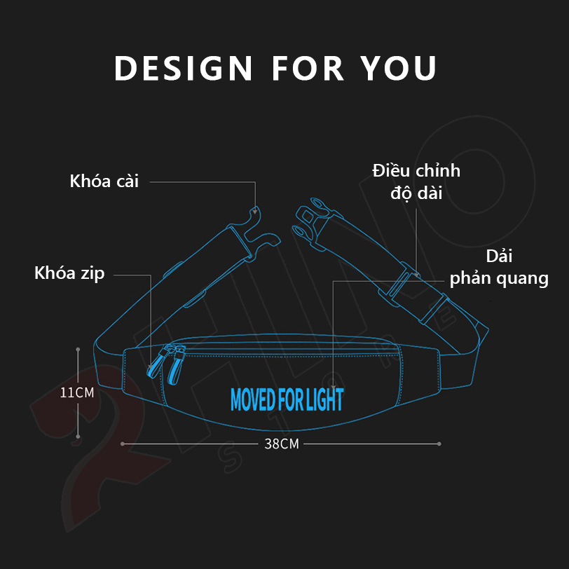 Túi đeo thời trang thể thao cho nam nữ Rhino B403 dùng khi chạy bộ, đạp xe, leo núi hoặc chơi các môn thể thao khác, vải không thấm nước chất lượng cao chính hãng Rhino Store