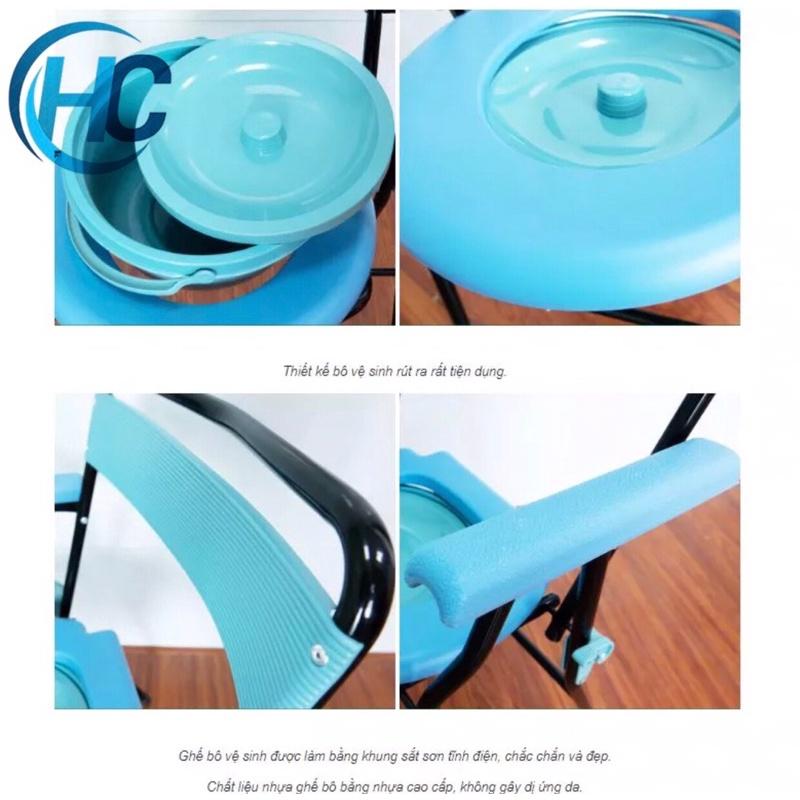 Ghế Bô Vệ Sinh Không Bánh Xe, Khung Sơn, Bô Tròn Lucass G-899