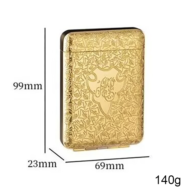 Hộp Đựng Thuốc 16 Điếu Lớn Ngắn Đồng Thau Hoa Văn Cổ