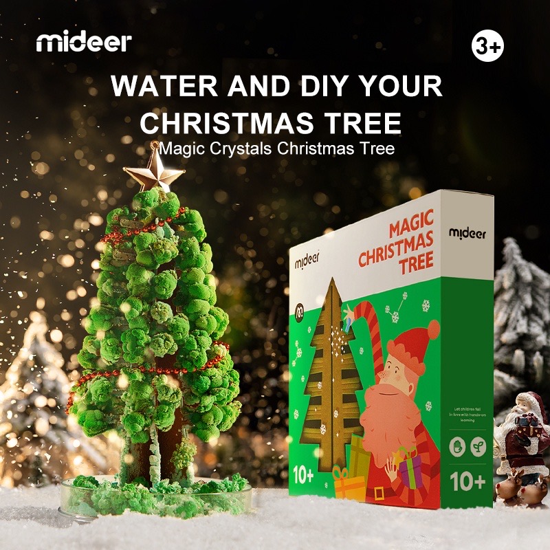 Cây thông Noel Mini để bàn phủ tuyết tự nở thần kỳ - Mideer Magic Christmas Tree - Quà Giáng sinh 2022 cho bé