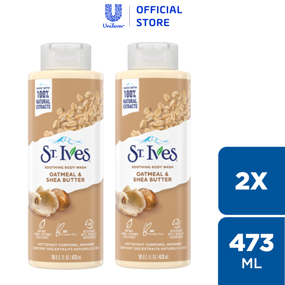 Combo 2 chai Sữa tắm dưỡng da St.Ives Yến mạch và Bơ 473ml
