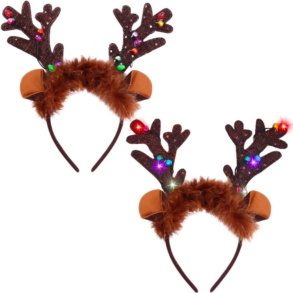 2pcs Antlers, Trang sức tóc Giáng sinh, tóc Antlews, đã sẵn sàng với, băng đô tuần lộc Giáng sinh, Giáng sinh thánh, antlead tuần lộc, trang sức Giáng sinh, đồ trang trí Giáng sinh