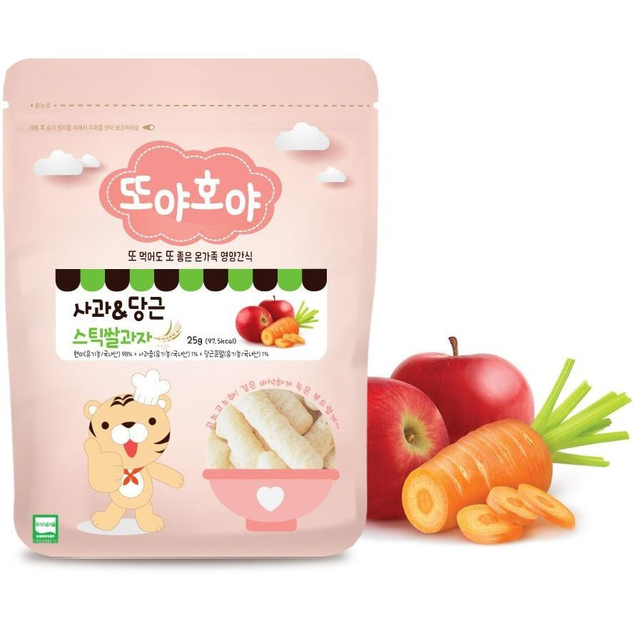 [Date T10/2023] Bánh gạo que Organic táo &amp; cà rốt Doya Hoya cho cho bé từ 7 tháng tuổi