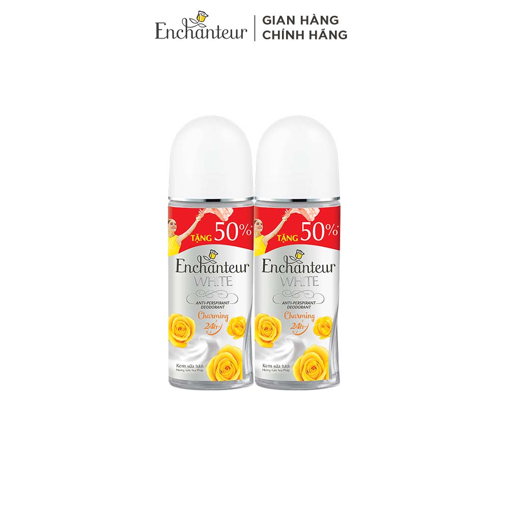 Combo 2 lăn khử mùi trắng da Enchanteur Charming 75ml