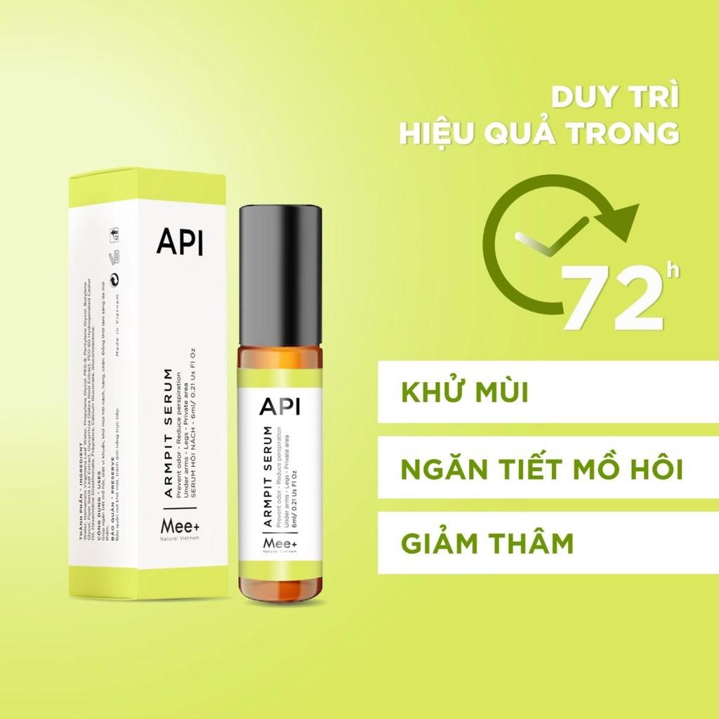 Son Nách API - Serum Khử Mùi Hôi Nách, Lăn Trắng Nách Mee Natural Giảm Thâm Ngăn Tiết Mồ Hôi 6ml