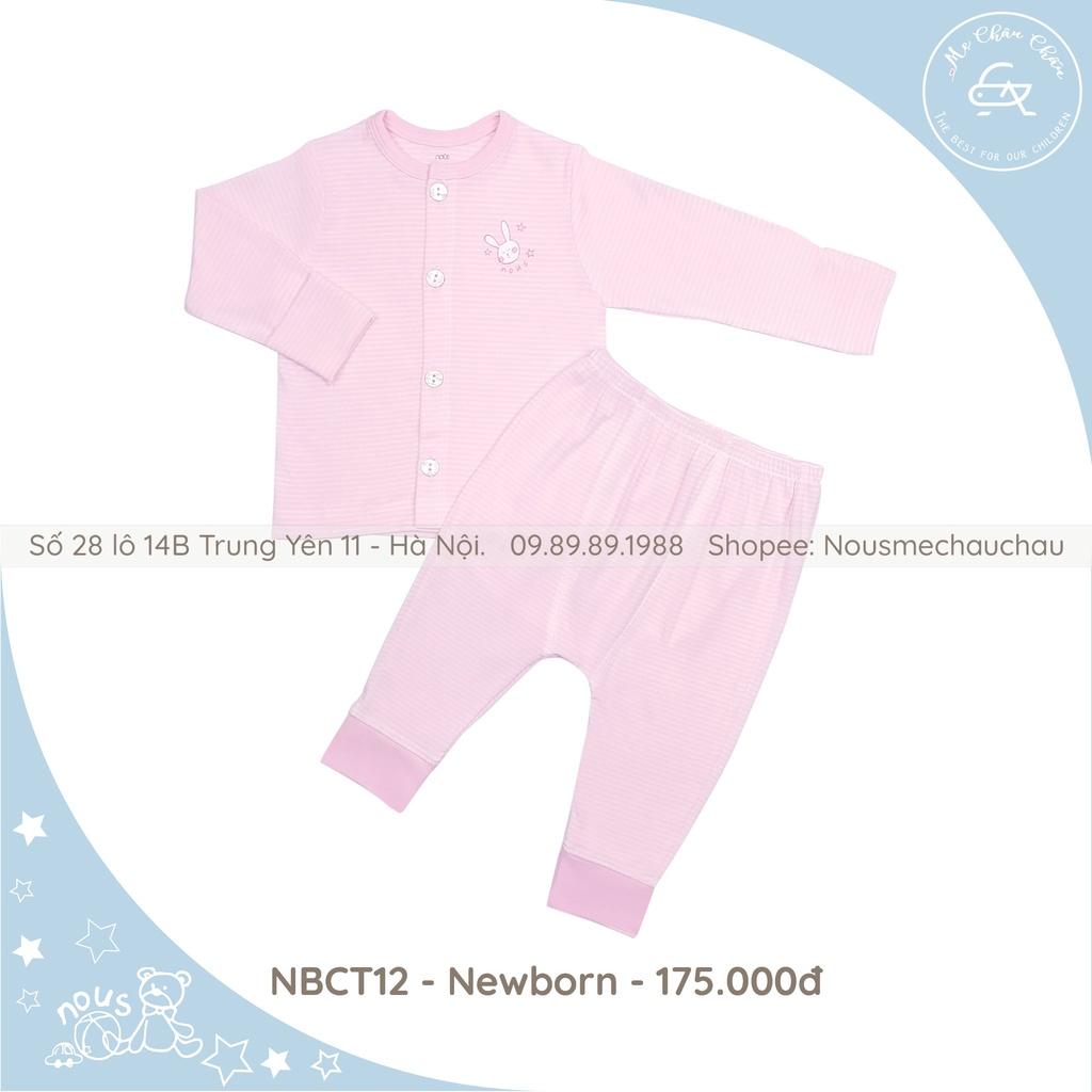 Bộ Quần Áo Sơ Sinh Nous Cài Thẳng Nous+Cài Lệch Nous+Body có Tất Nous Chất Petit Size Sơ Sinh ( Size Newborn NB)