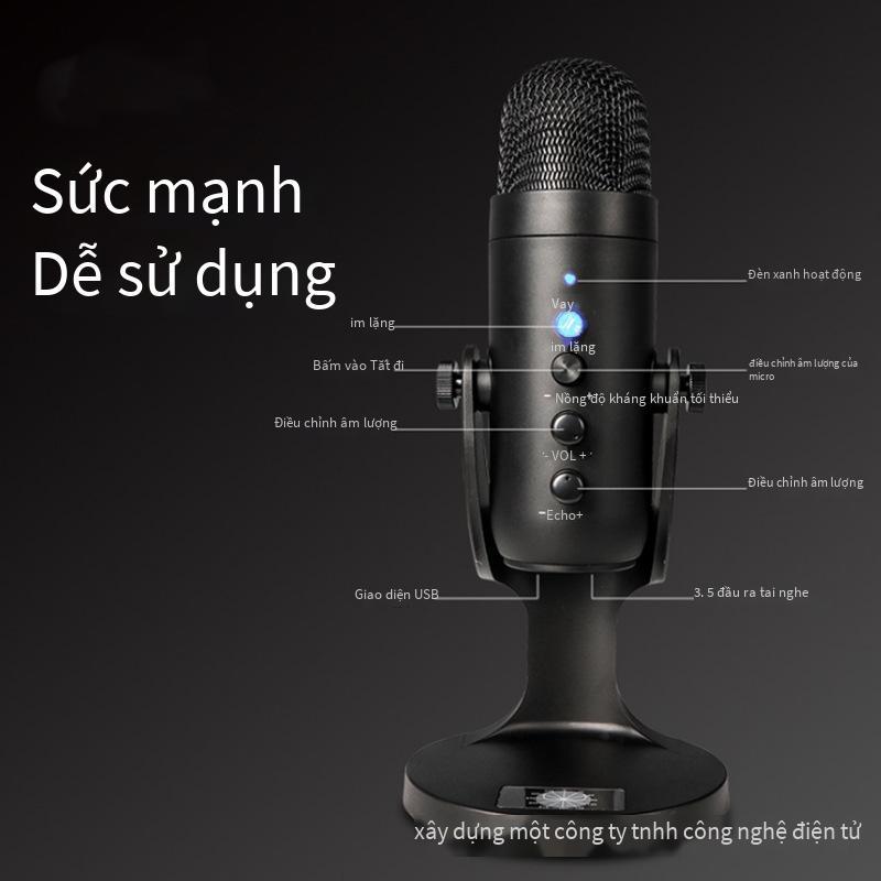 Khuyến mãi Micro điện dung USB Người tuyết giao diện Type-C máy tính điện thoại di động phát sóng trực tiếp trò chơi K bài hát mô hình tư nhân chủ đề với giám sát