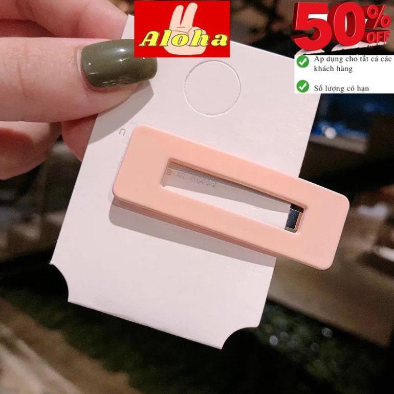 1 Kẹp Tóc Hình Vuông Màu Nhám Phong Cách Hàn Quốc Dễ Thương Cho Nữ ALOHASHOP TRẺ EM