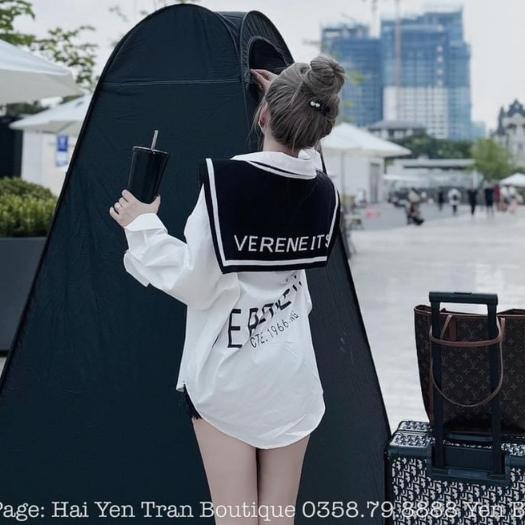 Áo sơ mi kèm khăn điệu đà vải thoải mái chất mềm không khô Trendy Clothing