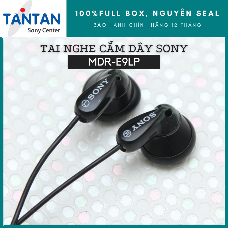 Tai nghe NHÉT TAI Sony MDR-E9LP | FREESHIP | Bộ màng loa 13,5 mm - Dây 1,2 m - Jack cắm 3.5mm - Miếng đệm tai | Hàng Chính Hãng