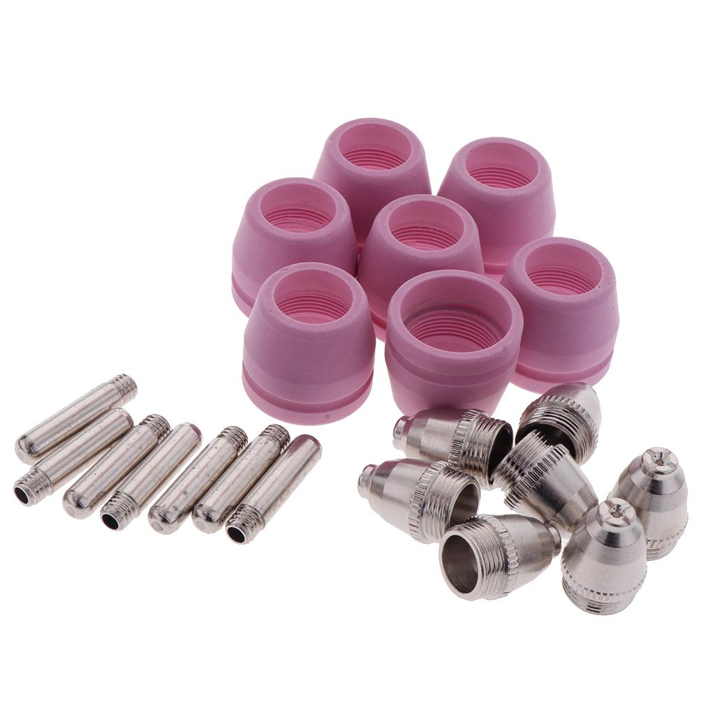 Bộ Vòi Phun Điện Cực Và Cup Cắt Plasma Đèn Pin Cắt Vật Tư Tiêu Hao Nào Bộ 21 Món