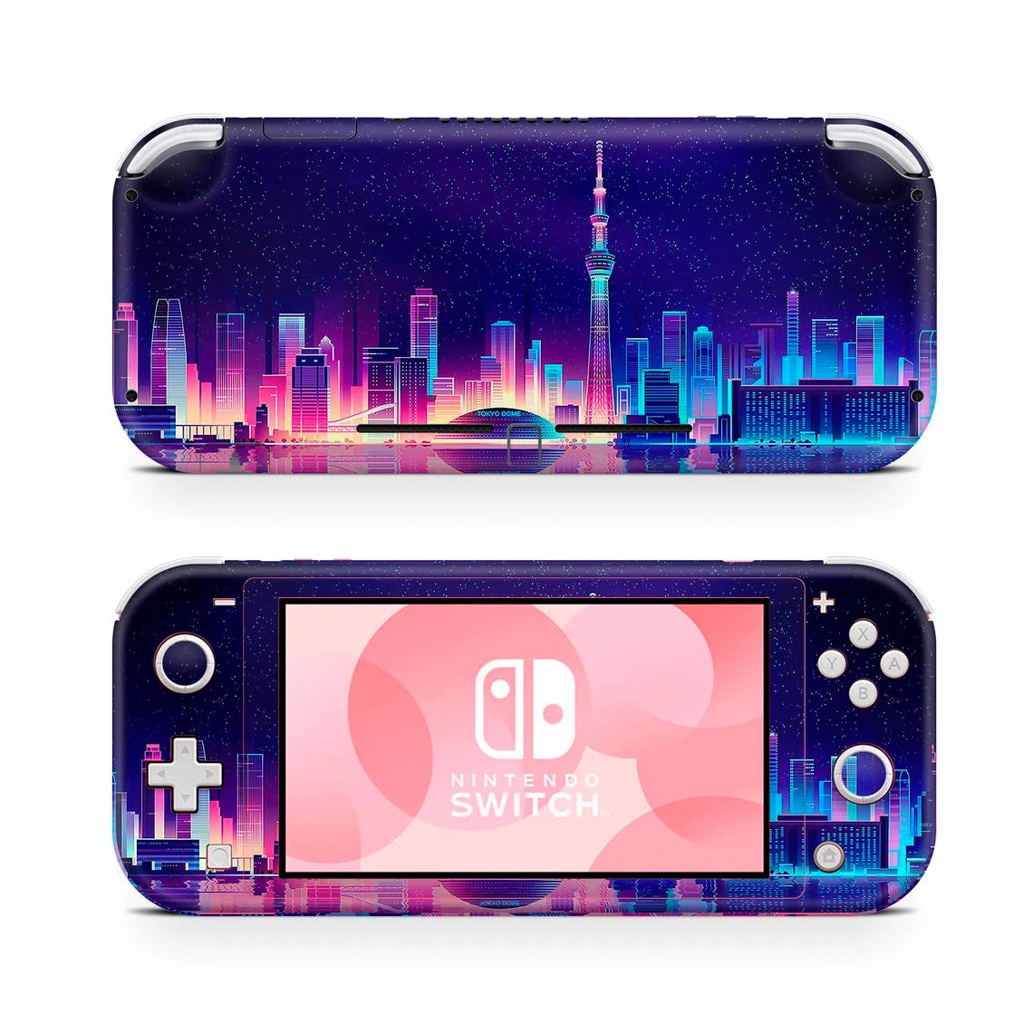 Skin decal dán Nintendo Switch Lite mẫu thành phố (dễ dán, đã cắt sẵn)