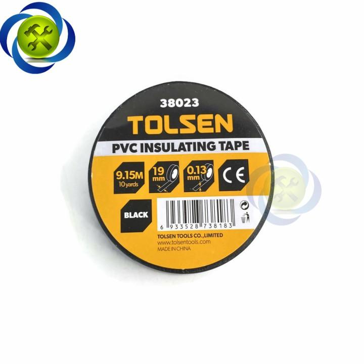 Băng keo điện đen Tolsen 38023 dài 9.15M dày 0.13mm bảng 19mm