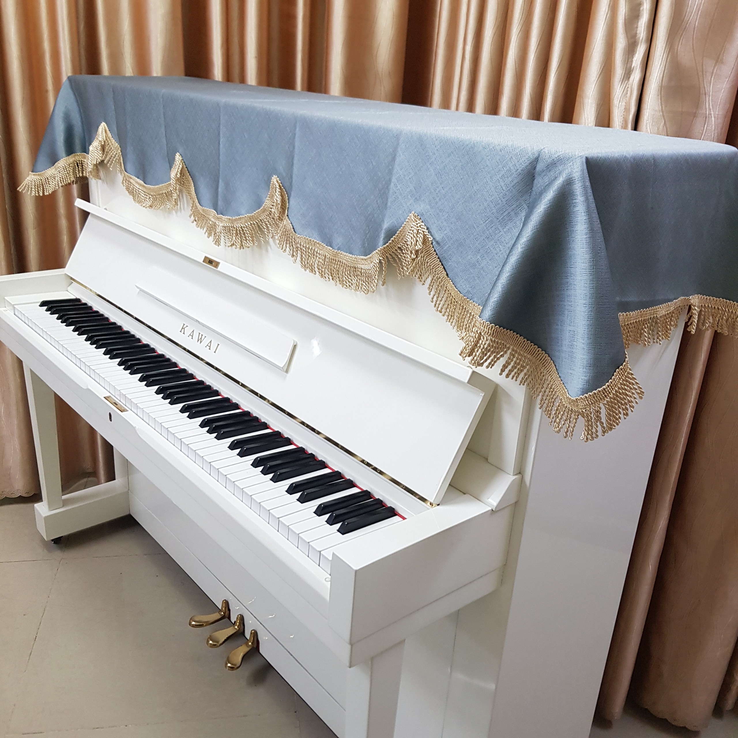 Khăn Phủ đàn Piano màu xanh mẫu mới nhất trong năm