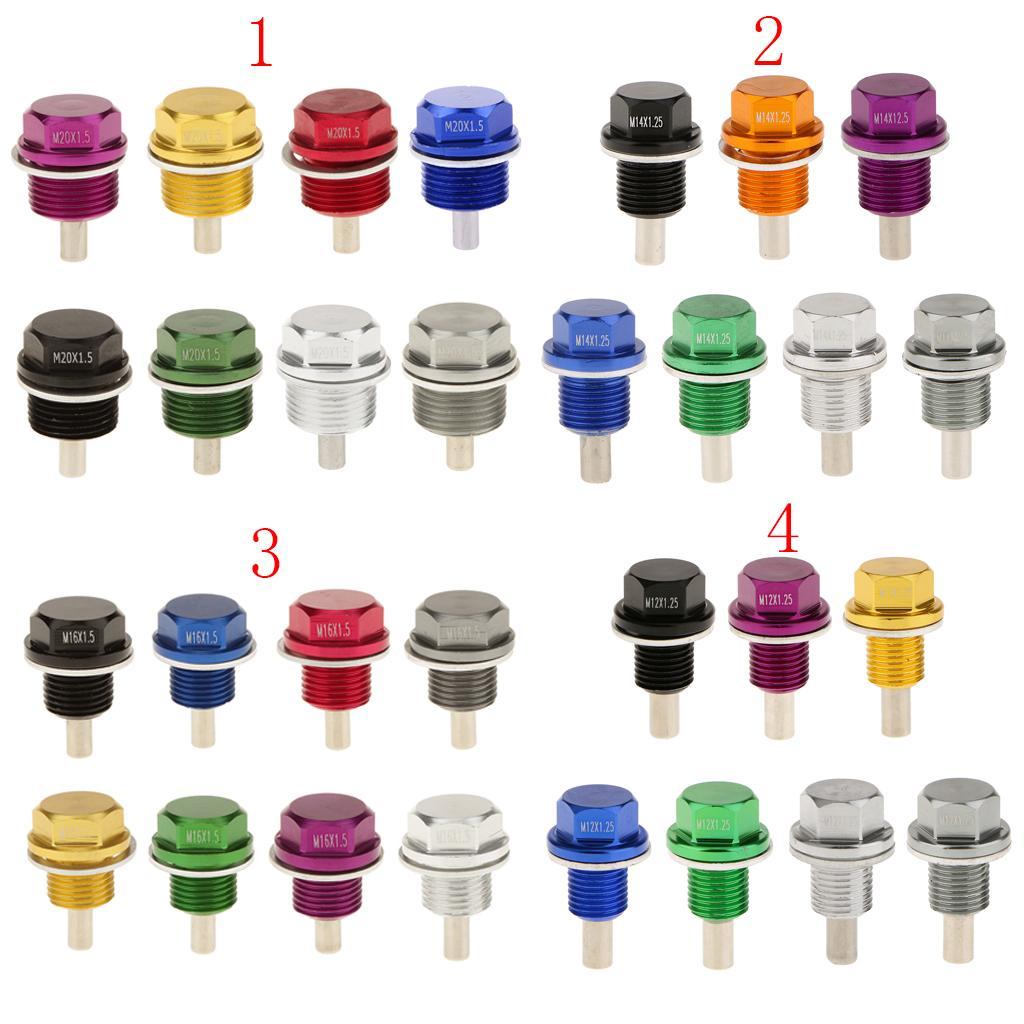 3-5pack M12X1.25 Anodized Magnetic Engine Oil Pan Drain Bolt Plug for Toyota
