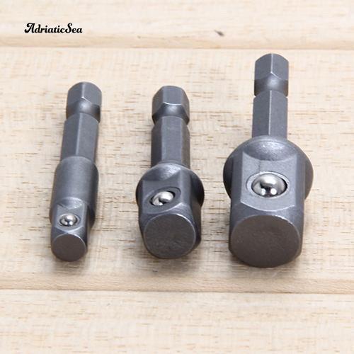 Bộ 3 thanh Lục Giác nối dài Gắn Đầu Máy Khoan Bắt Vít 1/4&quot; 3/8&quot; 1/2&quot;