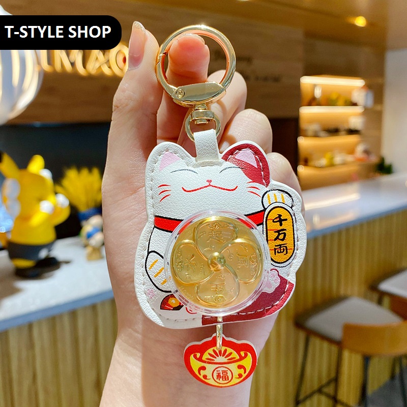 Móc khóa Mèo thần tài xoay tài lộc
