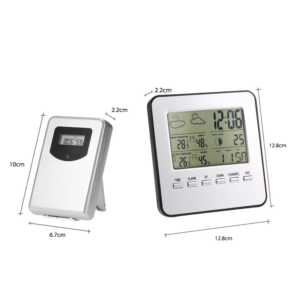 Đồng hồ Nhiệt kế ngoài trờ LCD Kỹ thuật số trong nhà đa chức năng