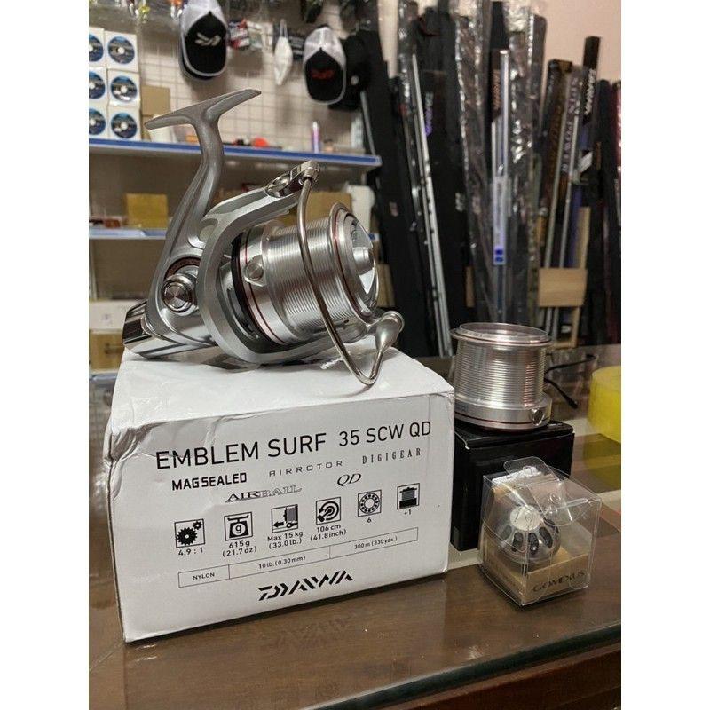 Máy câu cá daiwa chính hãng 2 cối EMBLEM SURF câu lục