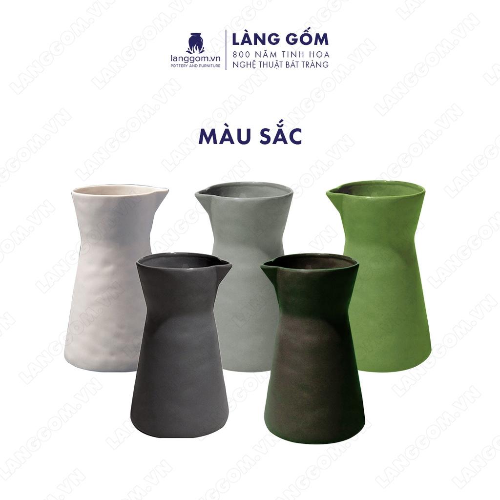 Bình hoa, lọ hoa Gốm sứ Bát Tràng cao cấp Men mát dáng bình sữa giả nặn làm quà tặng, trang trí - Làng Gốm Bát Tràng