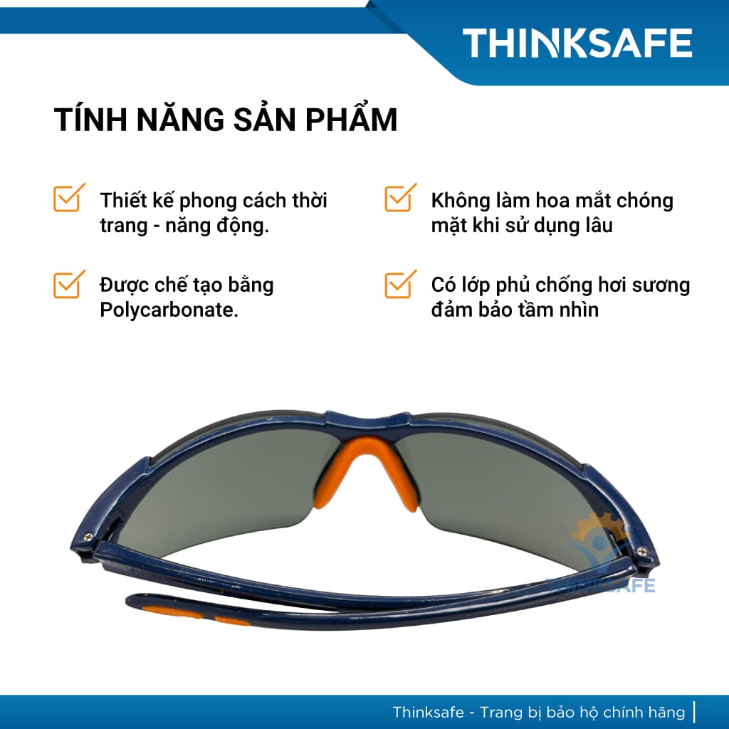 Kính chắn bảo hộ King's Thinksafe, chống tia uv cao cấp, bảo hộ đa năng, chống bụi đi đường, dùng lao động màu đen KY314B