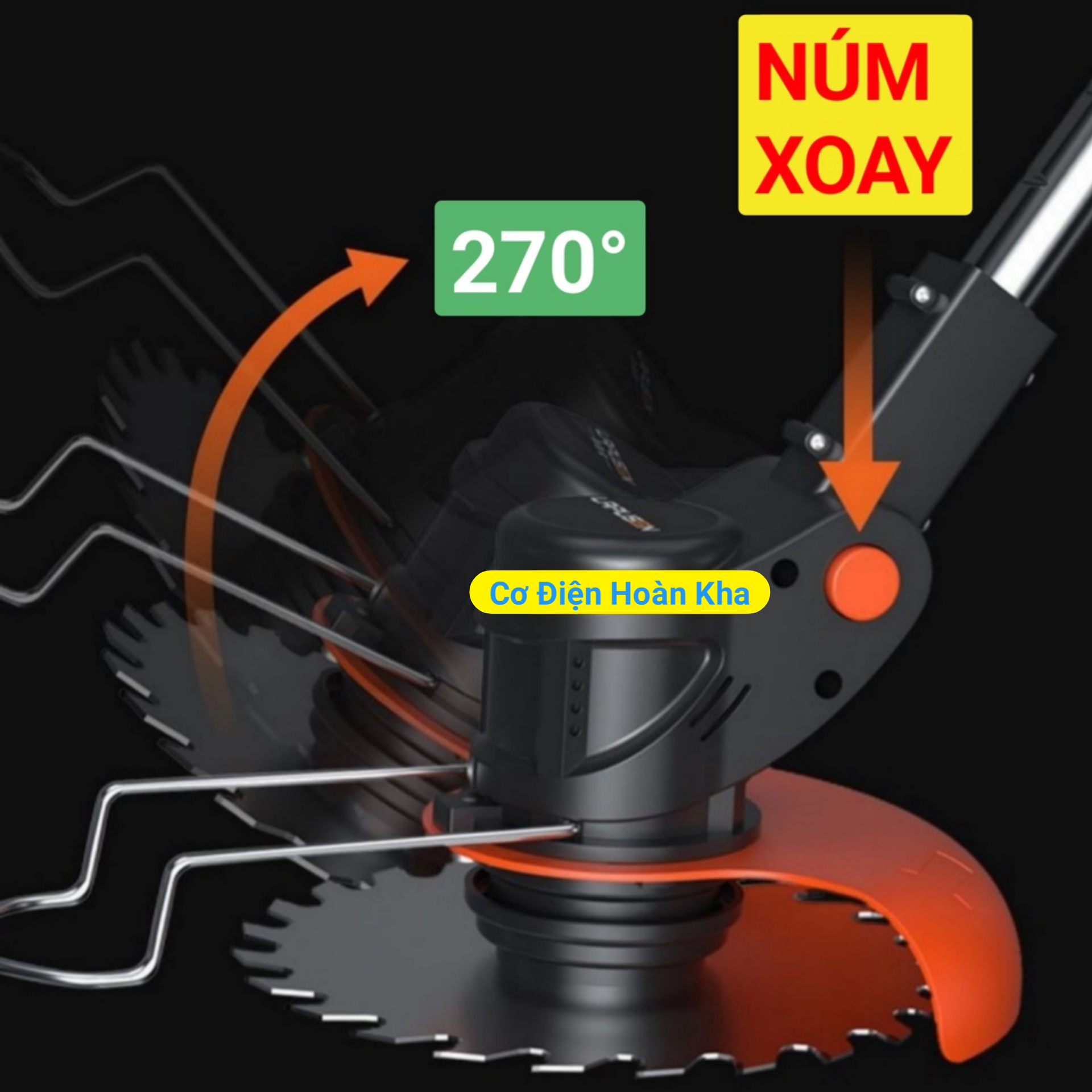 Máy cắt cỏ, tỉa cành cầm tay LAPUSEN pin khủng 15000mah, động cơ mạnh 1800w