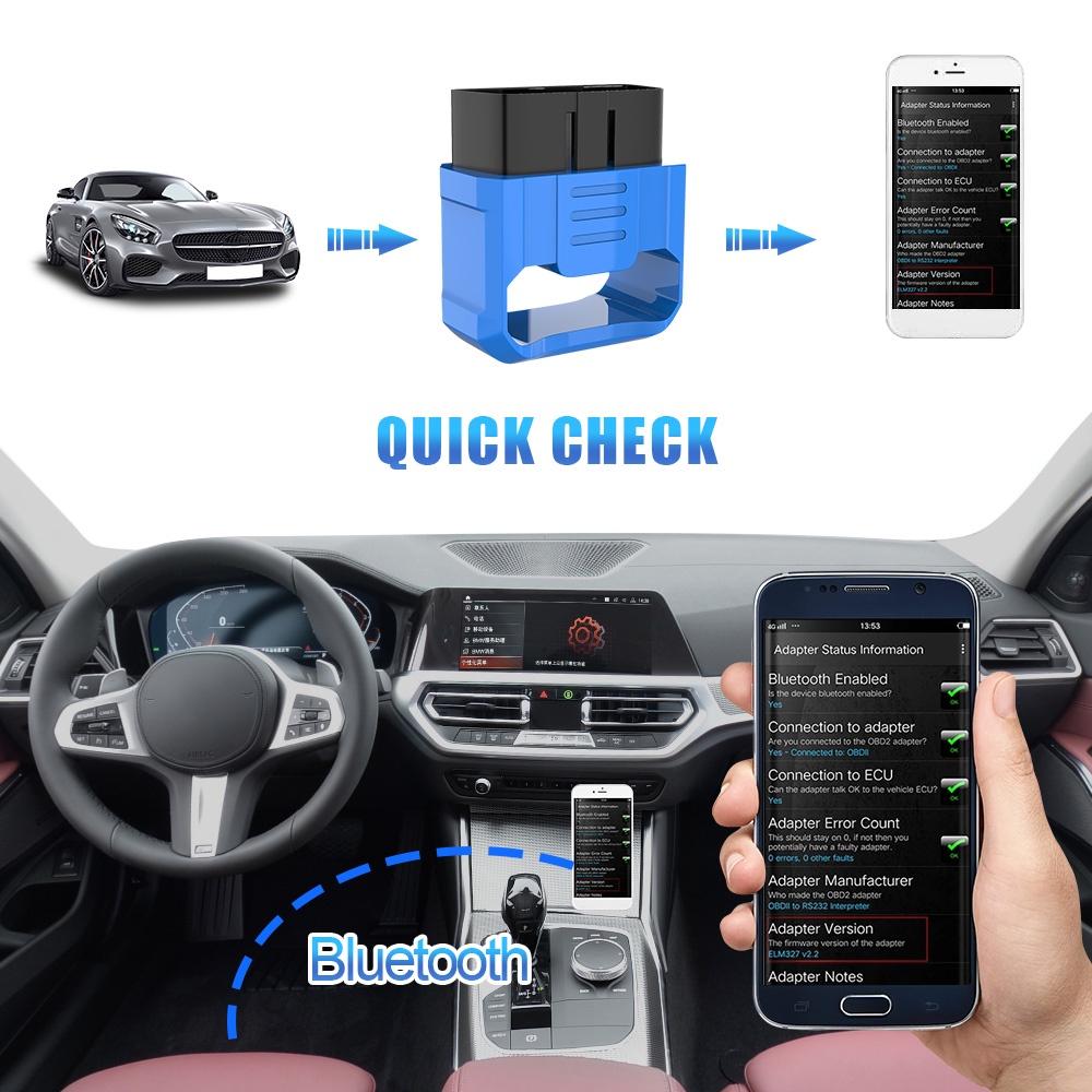 Thiết bị quét chẩn đoán lỗi xe hơi Android/IOS OBD2 Bluetooth 5.0 Mini OBD II V018 ELM327 V2.2