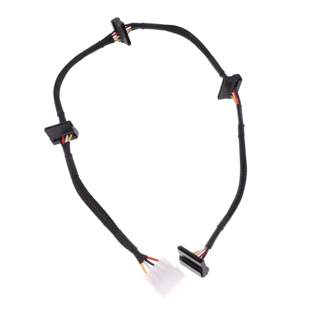 24-Inch 4-Pin Male To 4 15-Pin SATA II Female