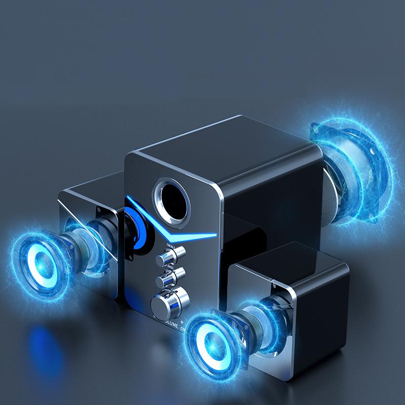 Audio Cool Loa có dây Bluetooth âm lượng lớn chất lượng cao có micrô và thích hợp cho máy tính để bàn và máy tính xách tay Màu sắc: Đen A