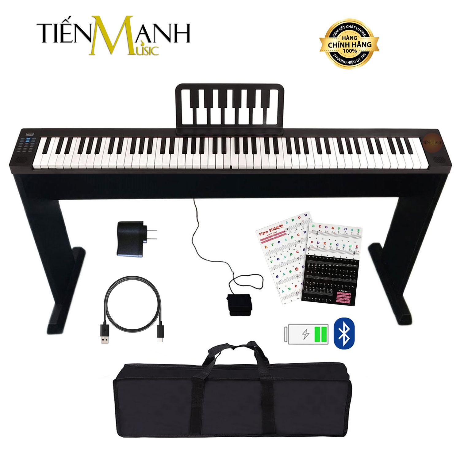 Bộ Đàn Piano Điện Konix PJ88S - Kèm Chân Gỗ - 88 Phím nặng Cảm ứng lực Có Loa Hàng Chính Hãng